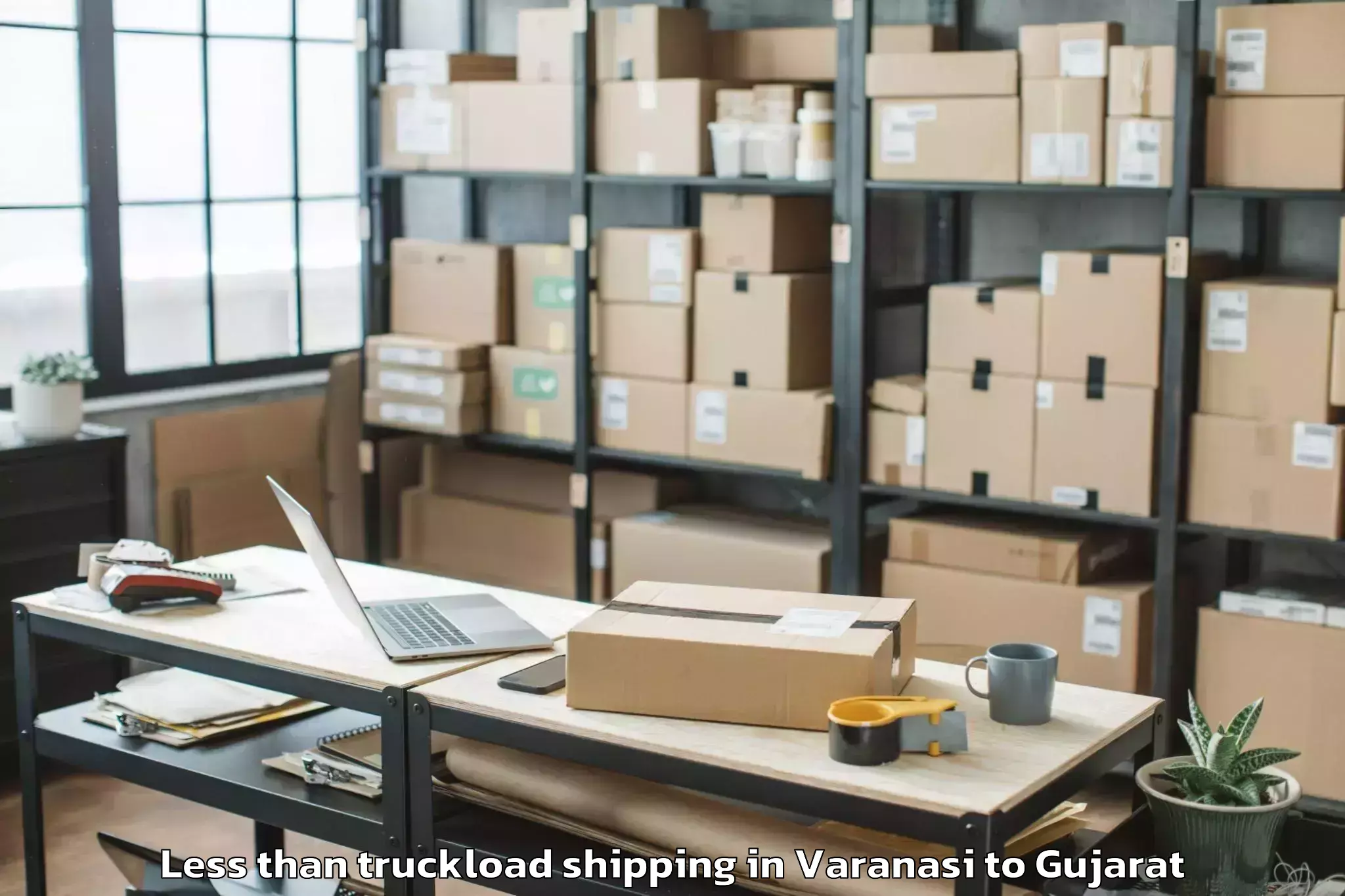 Book Varanasi to Vaghodia Ina Less Than Truckload Shipping Online